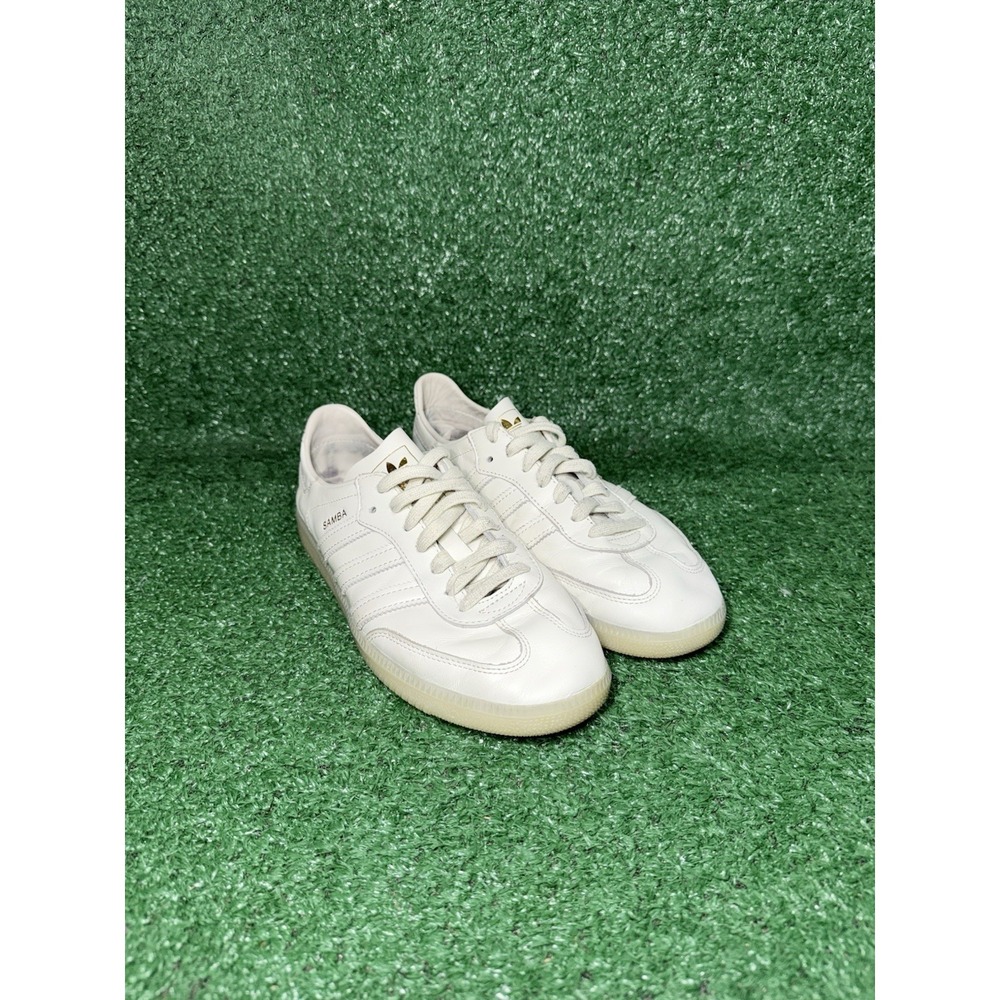 Adidas Samba Womens 8.5 Mens 7 White Leather Casual Shoe Comfort Walking Sneaker - Picture 4 of 15